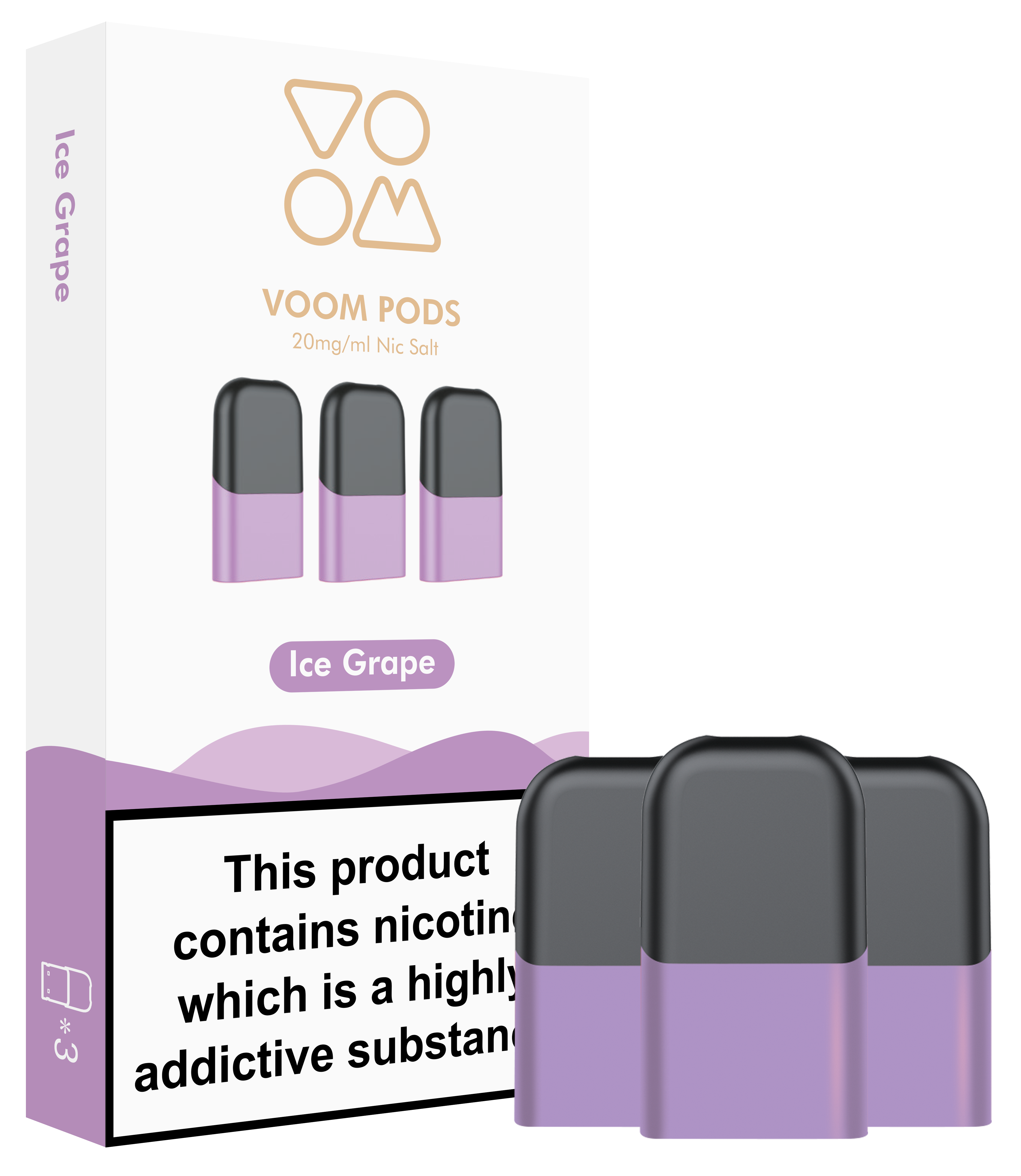VOOM ICE GRAPE PREFILLED POD (3PCS) (20MG)